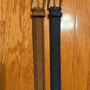 Brooks Brothers Men's Brown and Navy Leather Belts